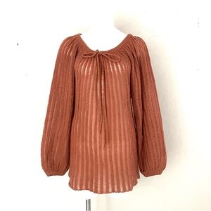 Vintage 70s Rust Colored Mohair Sweater Dress Tunic Bell Sleeves Medium Evian